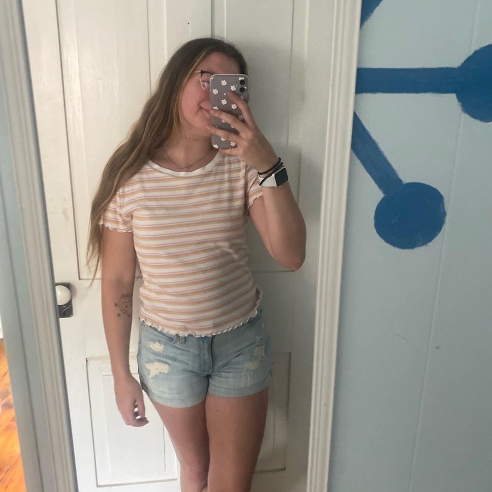 aero shrunken stripped Tshirt